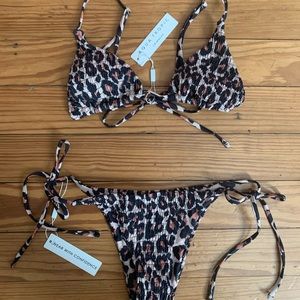 New Aqua Tropic Leopard/Cheetah Bikini Set Size - S Small